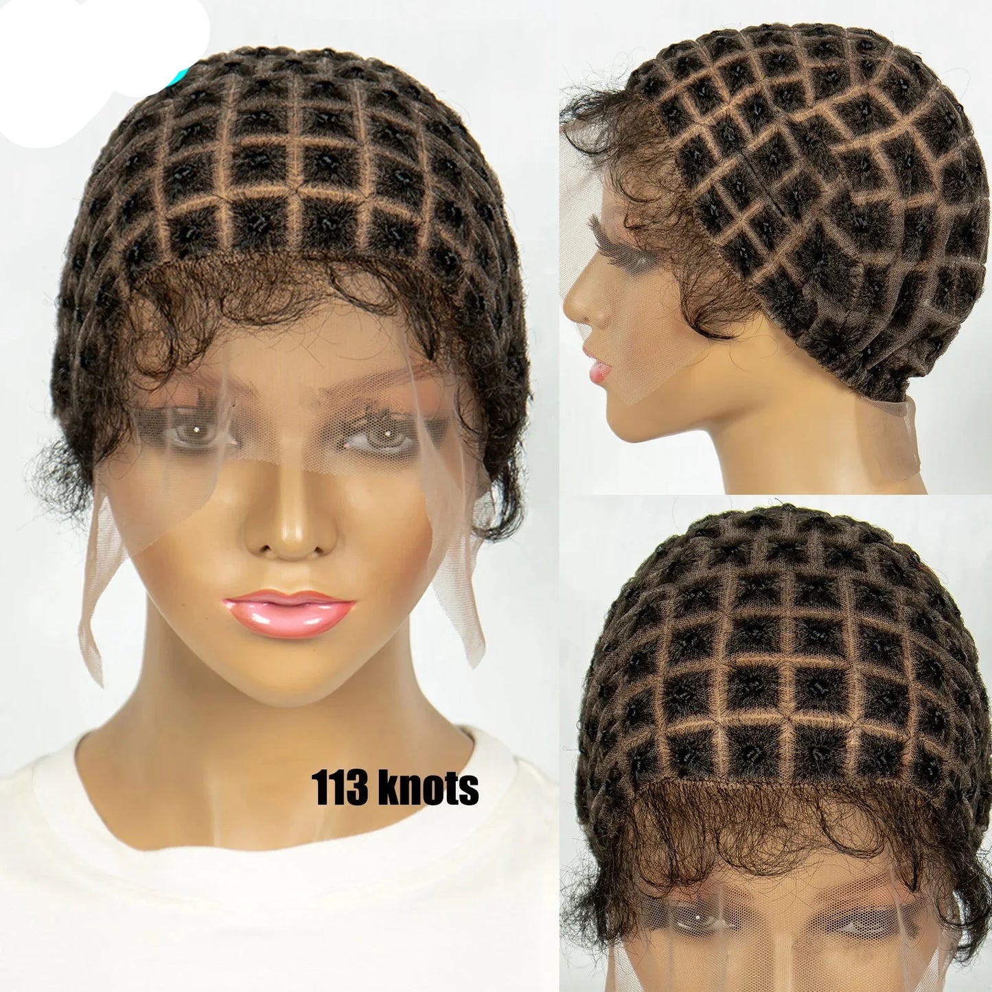 Kima Pre-Parting Double Lace Wig Cap for Boho Crochet Braids with Baby Hair