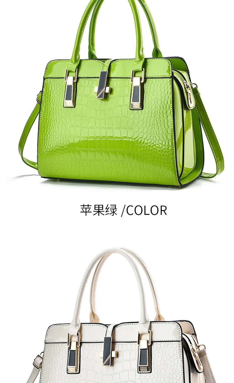 Luxury Brand Designer Women's Handbag | Large Capacity Single Shoulder Crossbody Bag & Crocodile Pattern Commuting Tote