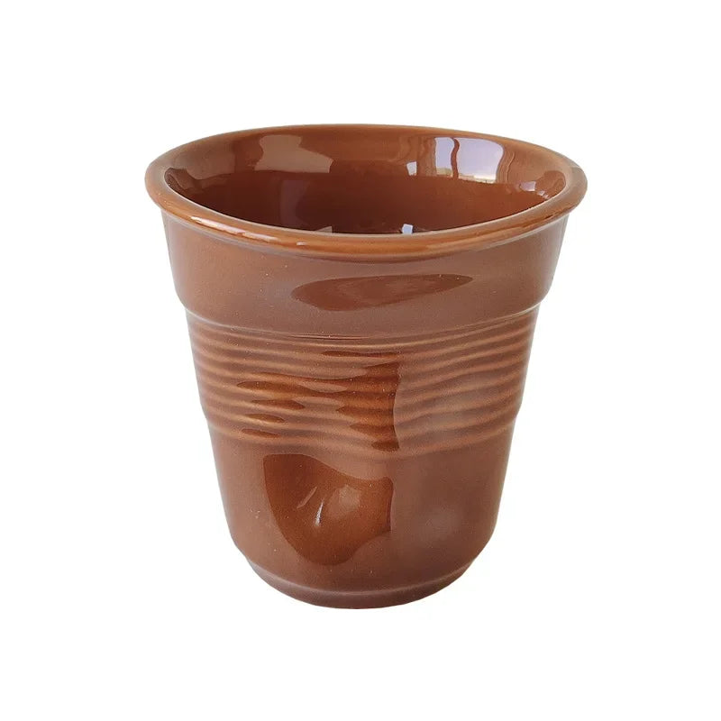 6.7oz Korean Style Cups and Mugs Coffee Mug White Ceramic Nordic Wrinkle Cup 200ml Drinking Coffe Tumbler English Letter Gift
