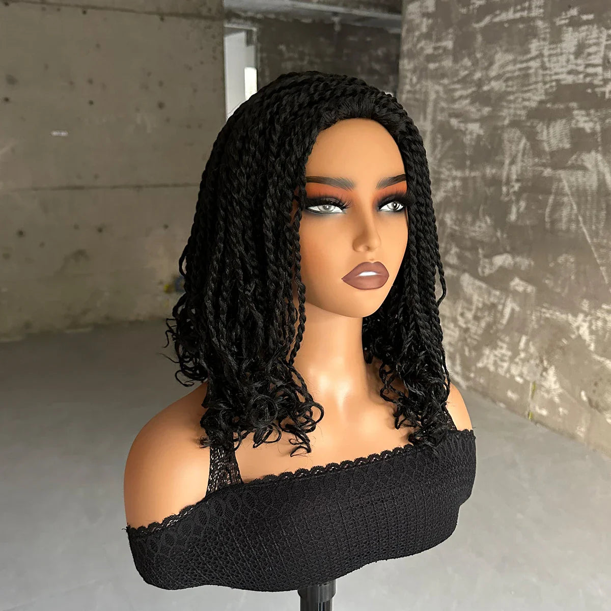 12-Inch Synthetic Box Braided Bob Wig | Crochet Braids | Heat Resistant | Short Braids for Black Women