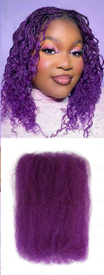 Remy Afro Kinky Bulk Human Hair for Braiding | No Attachment DIY Mini Twists & Braids (Brazilian, 1Pc)
