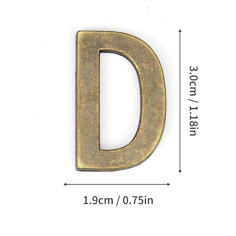 Metal Self Adhesive House Number English Alphabet Letters for Apartment Room Door Plate Table Mailbox Number Stickers 3*2cm