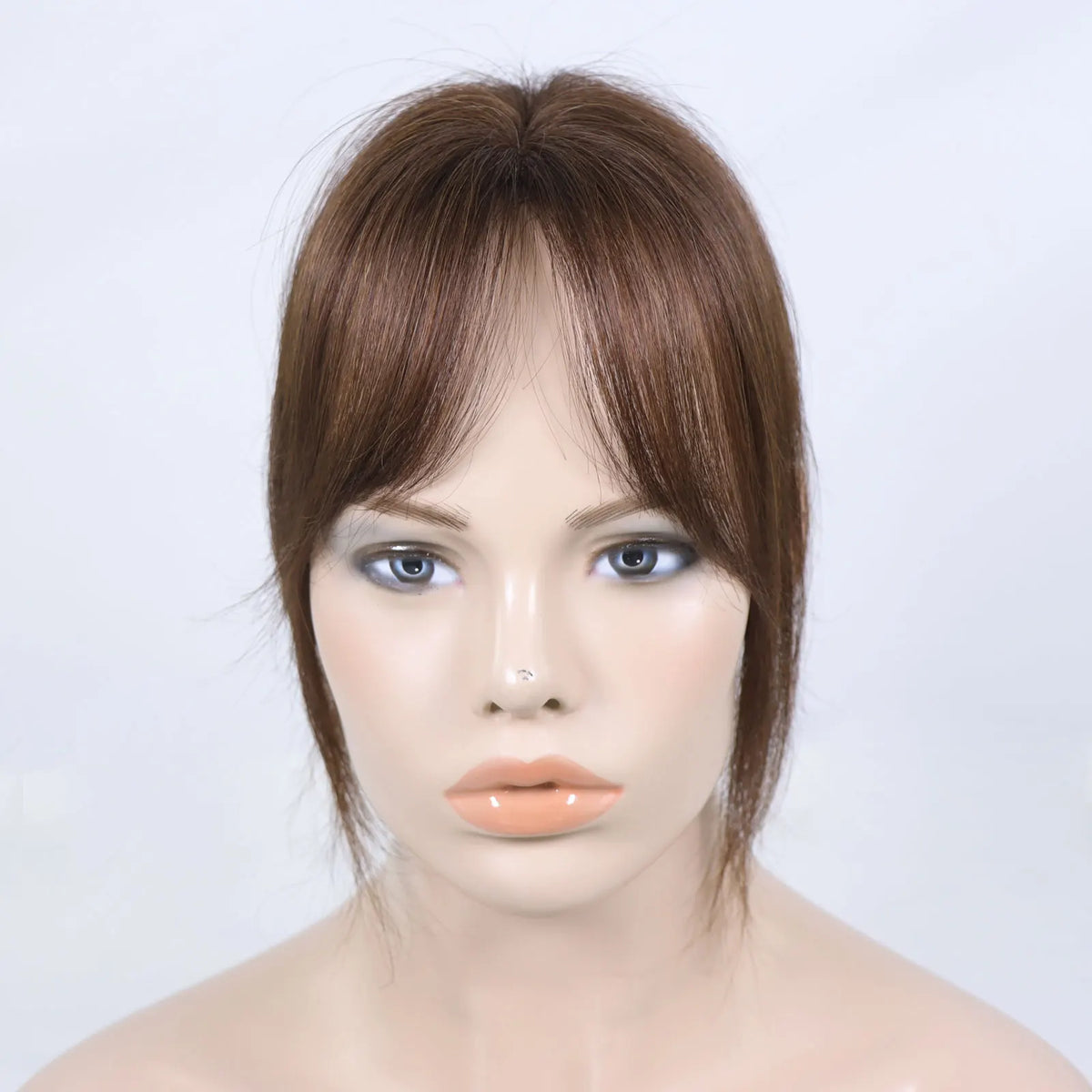 Wispy Clip In Bangs | Human Hair Fringe | Black & Brown Blunt Bangs