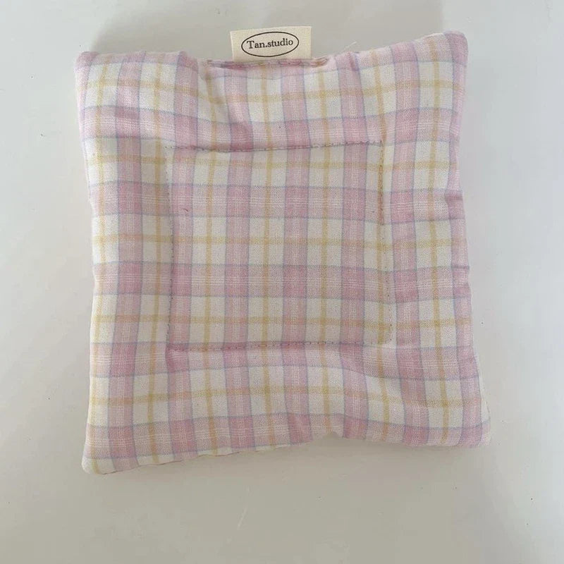 Korean Cotton Coaster Key Storage Jewellery Mat Double-sided Thickened Fabric Sweet Drawstring Portable Accessories  Cafe