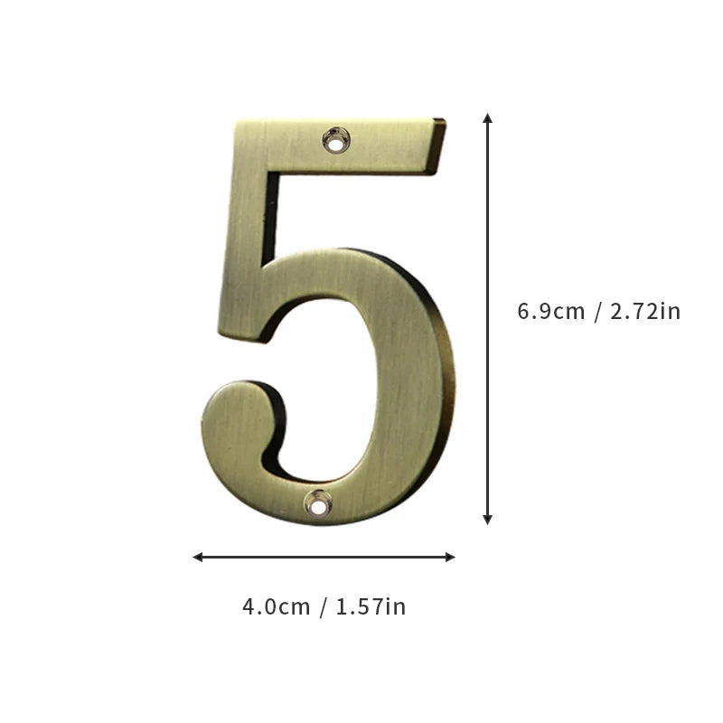 1Pcs 3Inch Metal House Numbers with M2 Screws Solid Zinc Alloy Mailbox Numbers 3D Address Numbers for Outside House Apartment