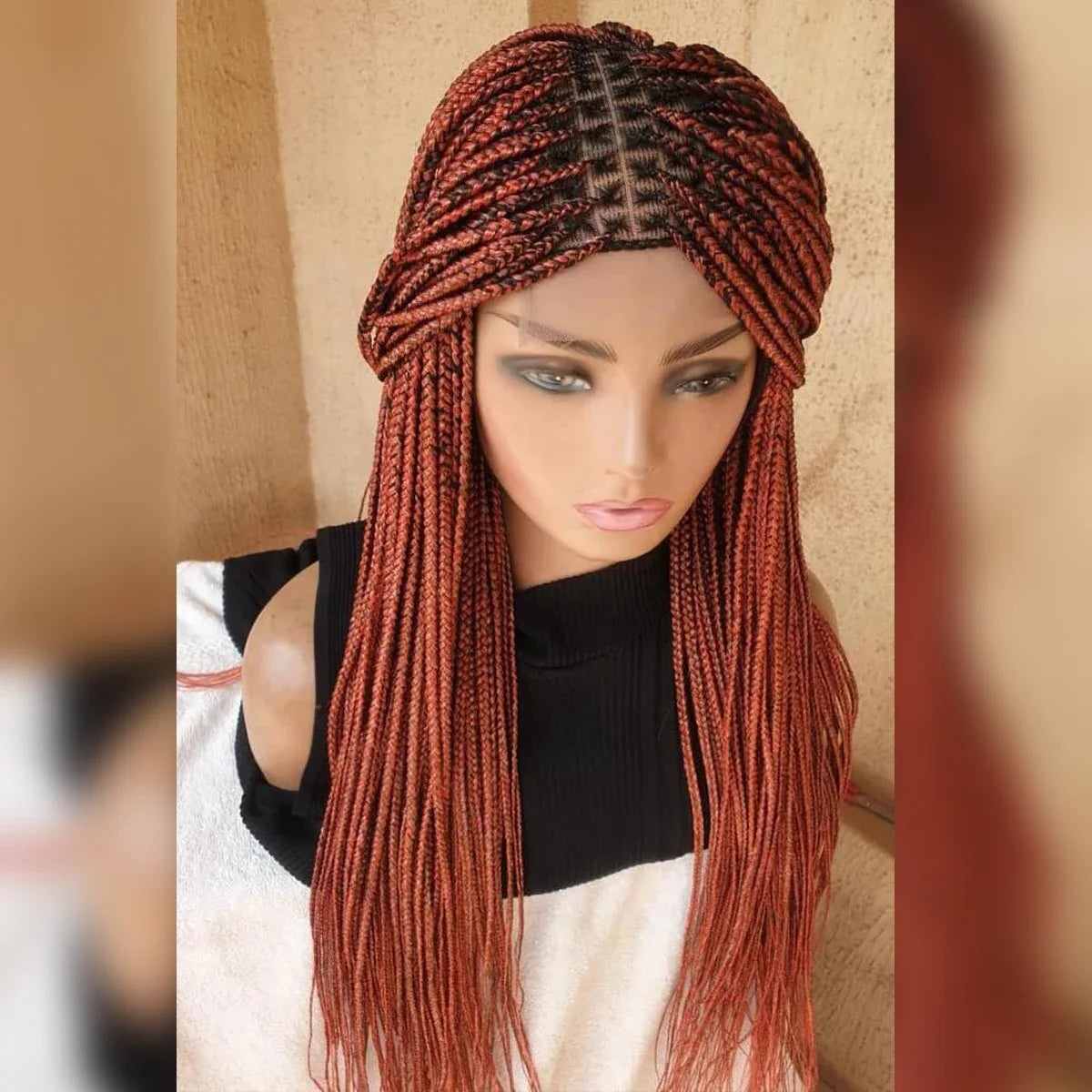 Ginger Orange Full Lace Knotless Braided Wig - Hand Braided Wig for Black Women