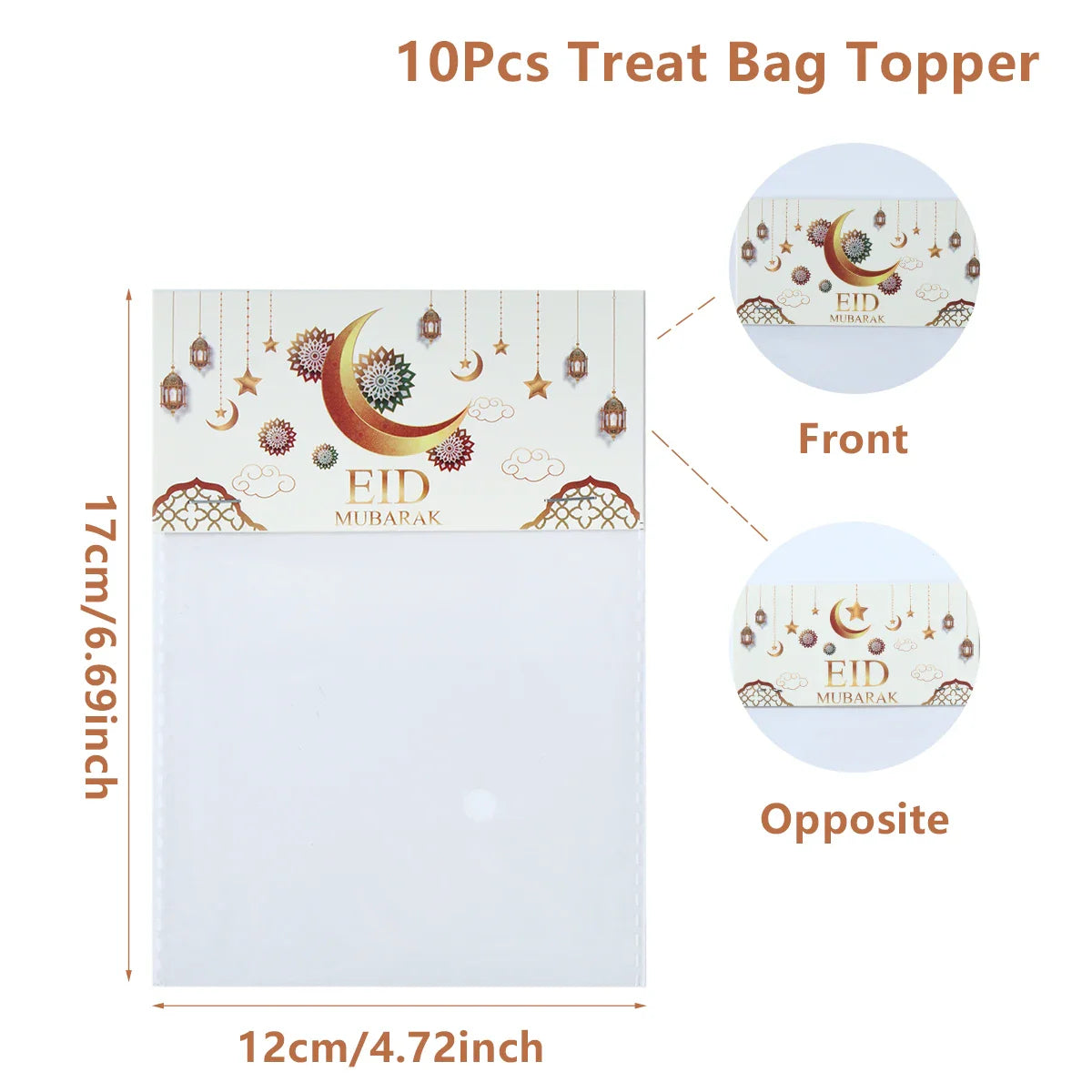 Eid Mubarak Treat Bag Topper Candy Bag Ramadan Decorations For Home 2025 Islamic Muslim Party Decor Ramadan Kareem EID Al Adha