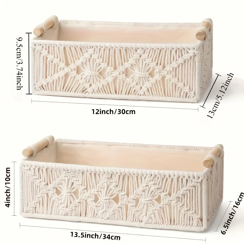 Hand Woven Storage Basket, Grid Designed Desktop Sorting Basket, Miscellaneous Storage Basket, Dirty Clothes Basket