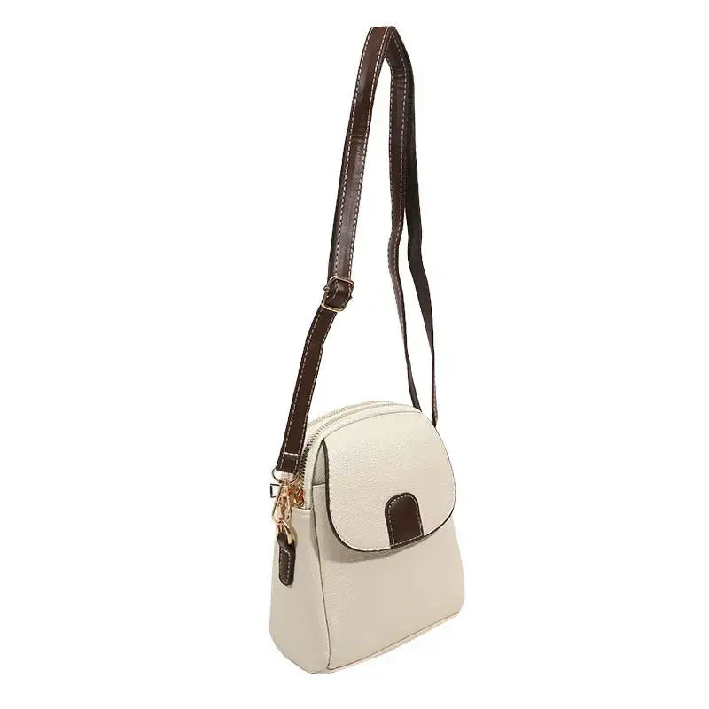 Fashion Leather Crossbody Bag for Women | Mini Shoulder Bag & Flip Zipper Messenger Bag (Students' Small Handbag)