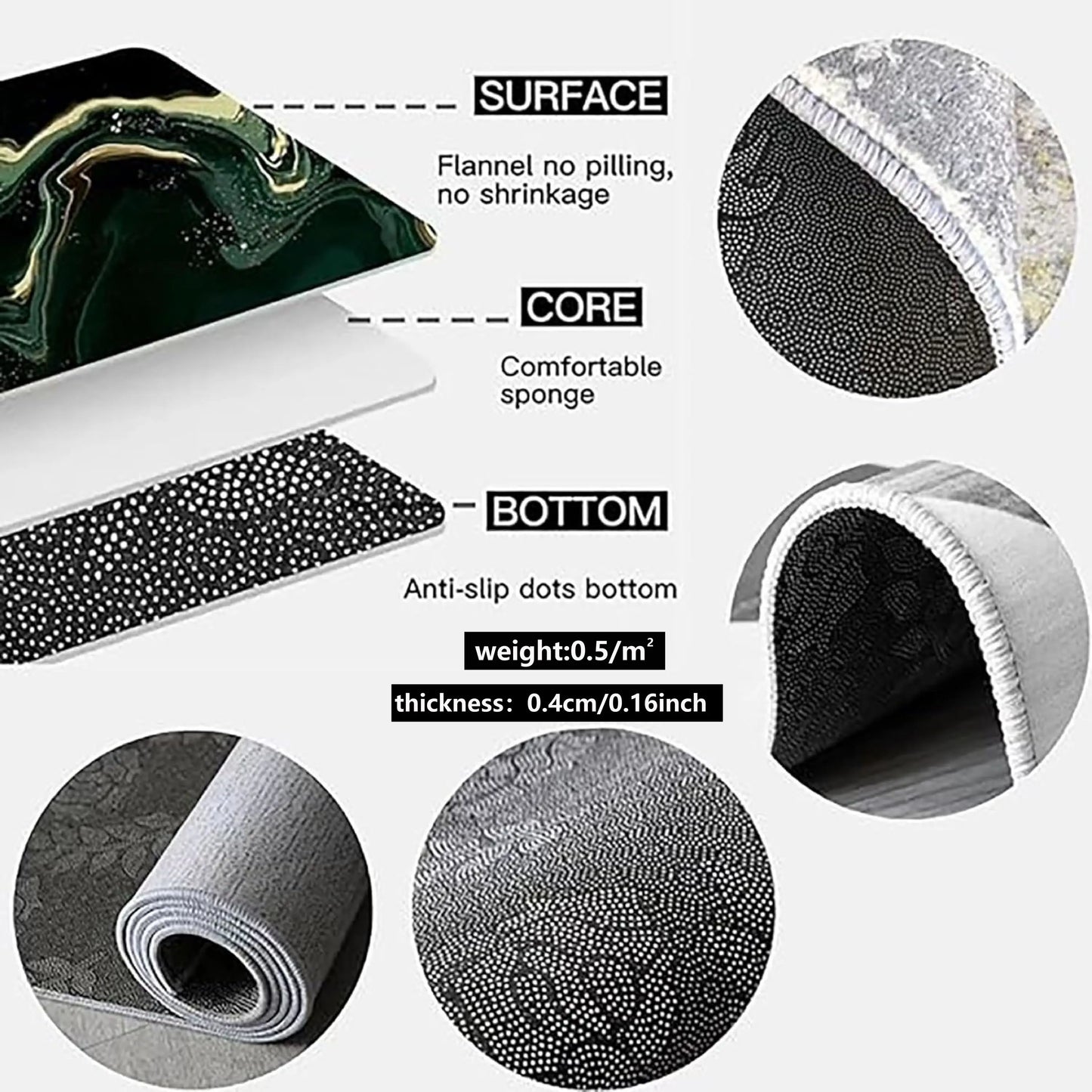 VIKAMA Track Design Carpet Durable Non-Slip Home Decor for Living Room, Bedroom, Kitchen, Hallway - Durable Polyester Fibre Mat