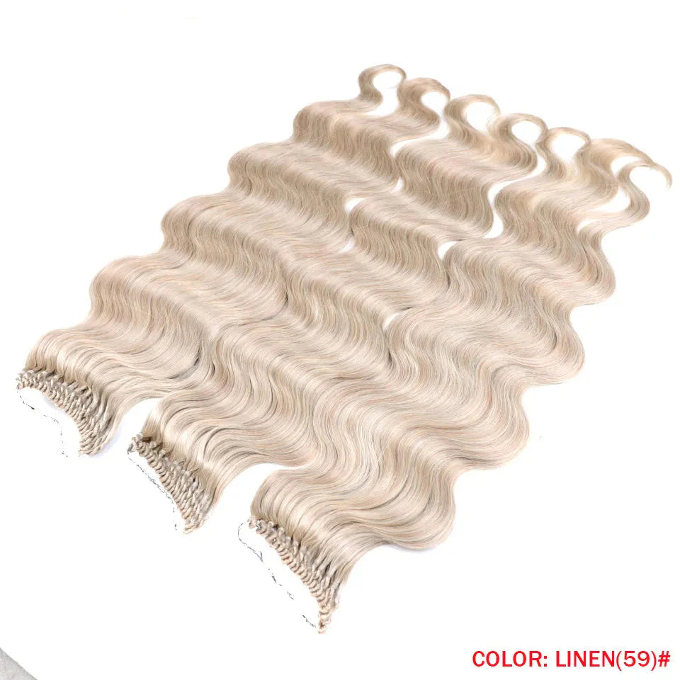 Fashion Idol Body Wave Crochet Hair - 22 Inch Soft Long Synthetic Goddess Braids - Natural Wavy Ombre 613 Blonde Hair Extensions