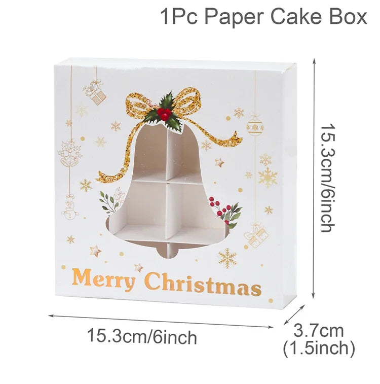 Christmas Cookie Box Candy Packaging Box Merry Christmas Decoration For Home 2025 Navidad Noel Xmas Tree Ornament Decor New Year
