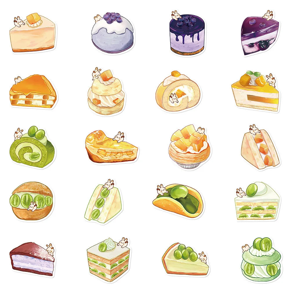 10/20/40pcs Cute Kawaii Cartoon Food Cake Dessert Aesthetic Stickers Decals Laptop Phone Scrapbook Stationery Sticker Kid Toy