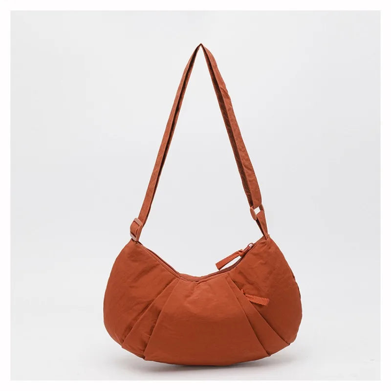 New Large-Capacity Crescent Bag for Women | Trendy Casual Nylon Shoulder & Crossbody Bag (Simple Croissant Style, Commuting)