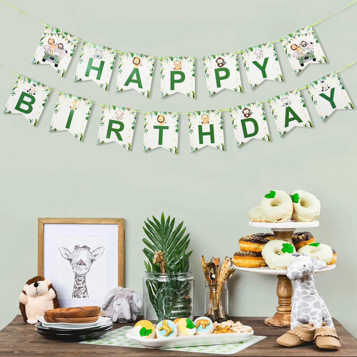 Jungle Safari Disposable Tableware Paper Plates Cups Animal 1st Wild One Birthday Party Decor kids Baby Shower Supplies Woodland
