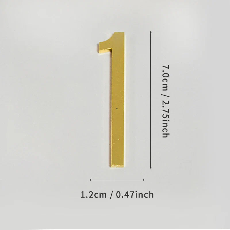 Golden Door Number with Magnets 7cm Metal House Number Apartment Door Number for Outdoor Hotel Home Mailbox Label