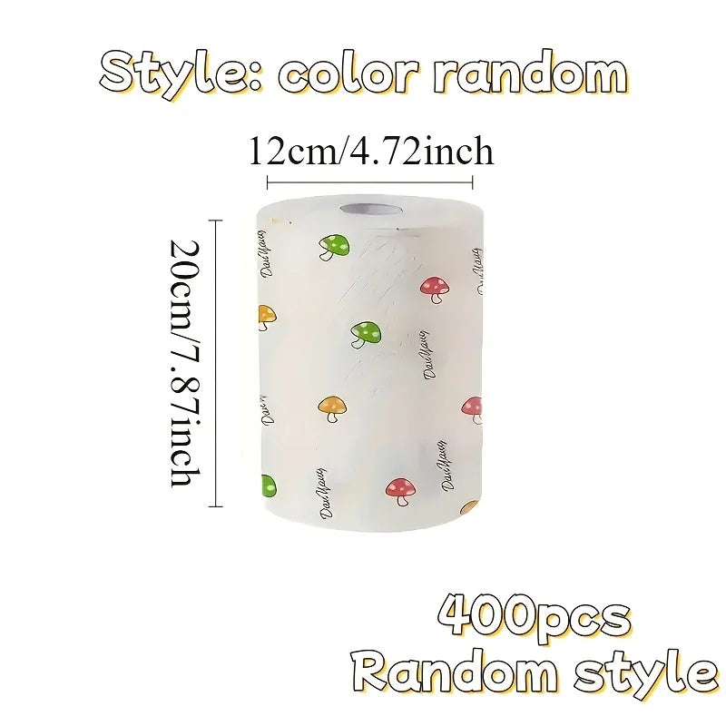 400 Count Vegetable-Themed Kitchen Cleaning Cloths, Lightweight Knitted Weave, Multi-Purpose Reusable Paper Towels for Home