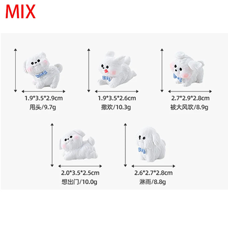 5-10pc Figurines Miniatures Cute Dog Micro Landscape Ornaments For Home Decorations Kawaii Puppy Car Desk Decor Room Accessories