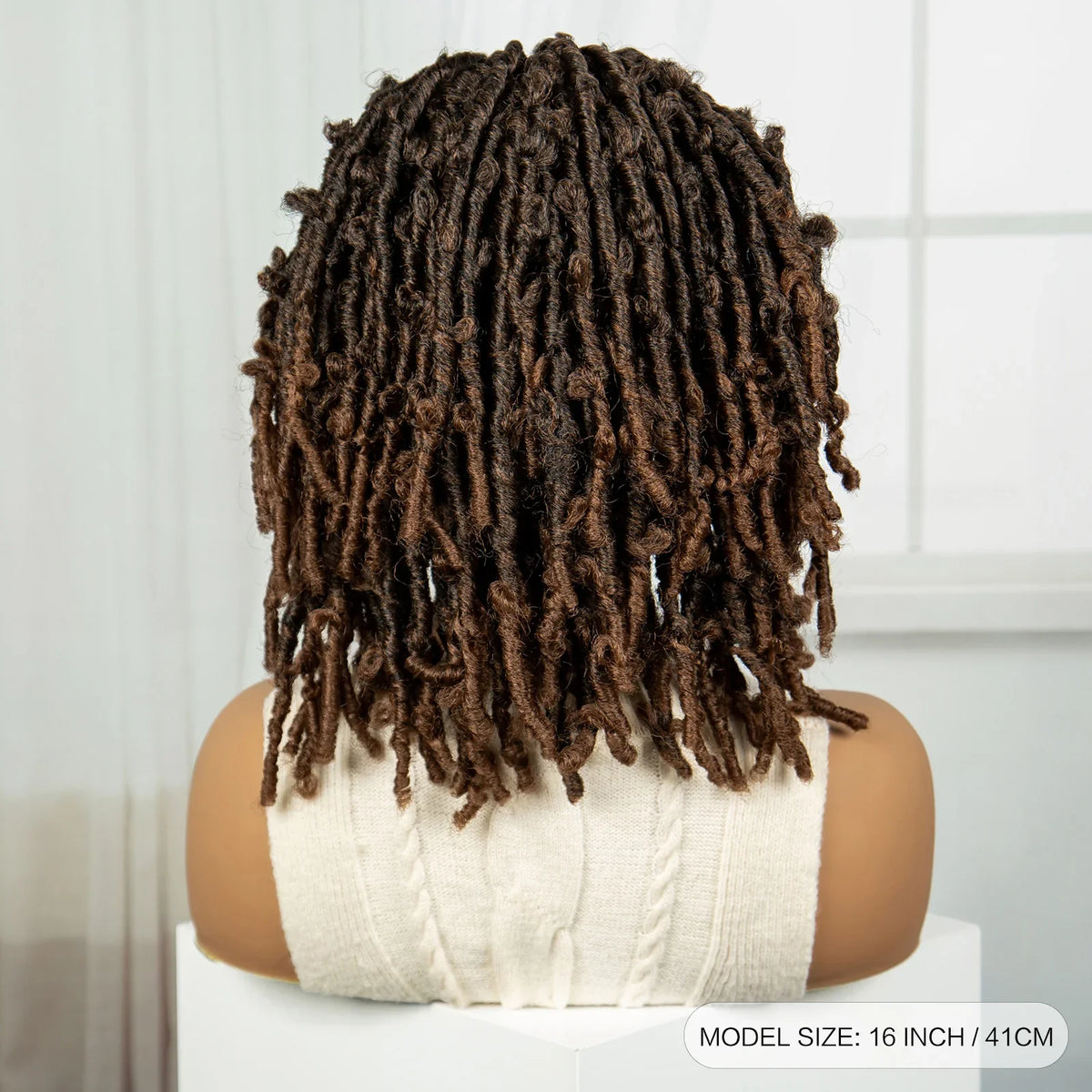 Burgundy Knotless Butterfly Locs Wig | Synthetic Lace Front