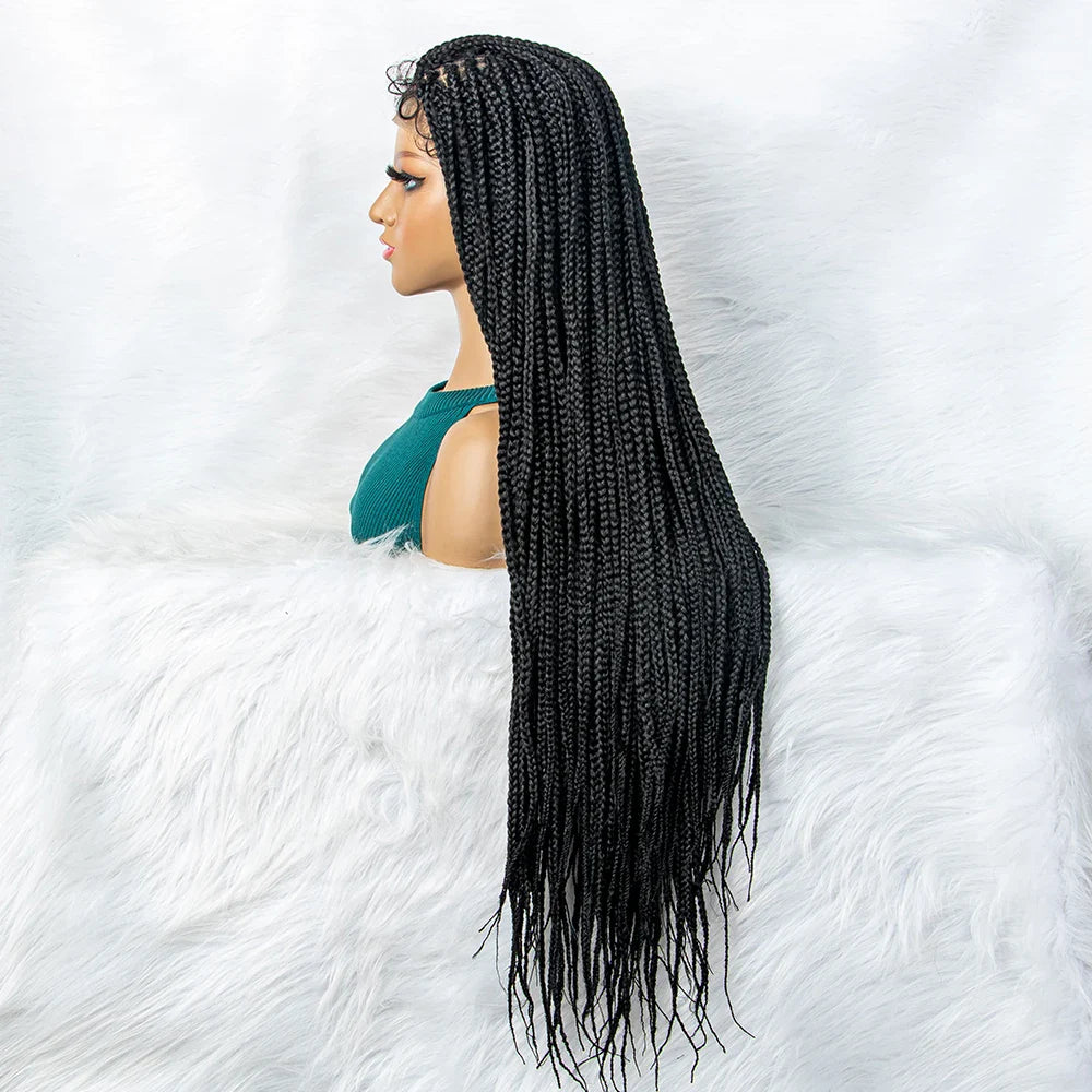 Goddess Box Braids Lace Front Wig | Transparent Full Lace Synthetic Braided Wig
