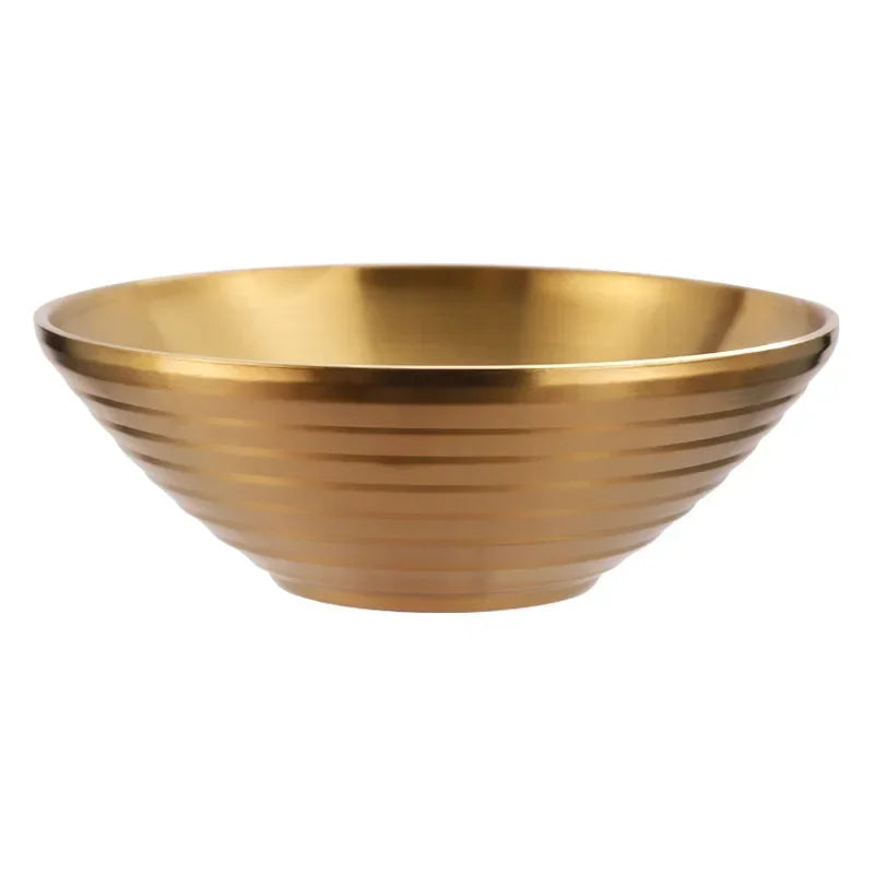 Gold Mixed Noodles, Instant Noodles, 304 Stainless Steel Bowls, Heat Insulation, Japanese Lamian Noodles Bowls.
