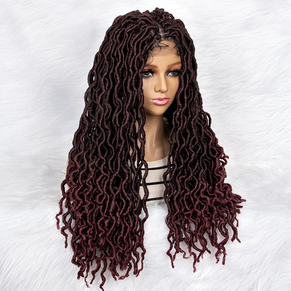 HD Transparent Lace Braided Wig with Lambswool Curls