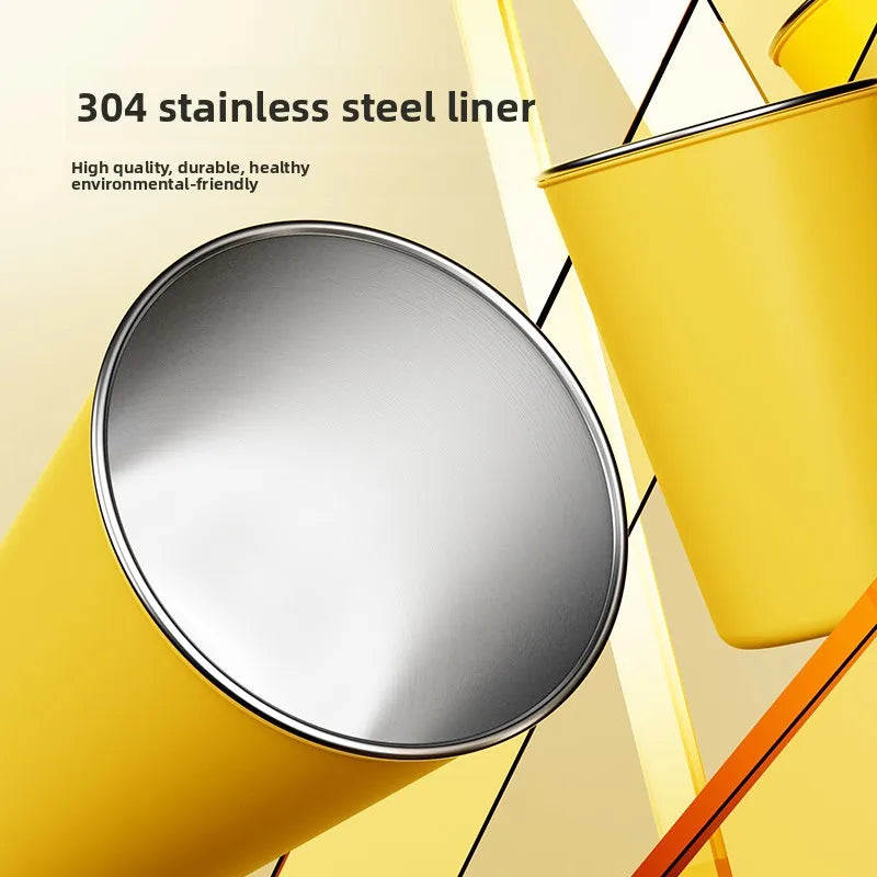 304 Stainless Steel lce cup 6 Color Options Coffee cup Leak - Proof Double use Direct Drink & Straw  Food Grade Stackable