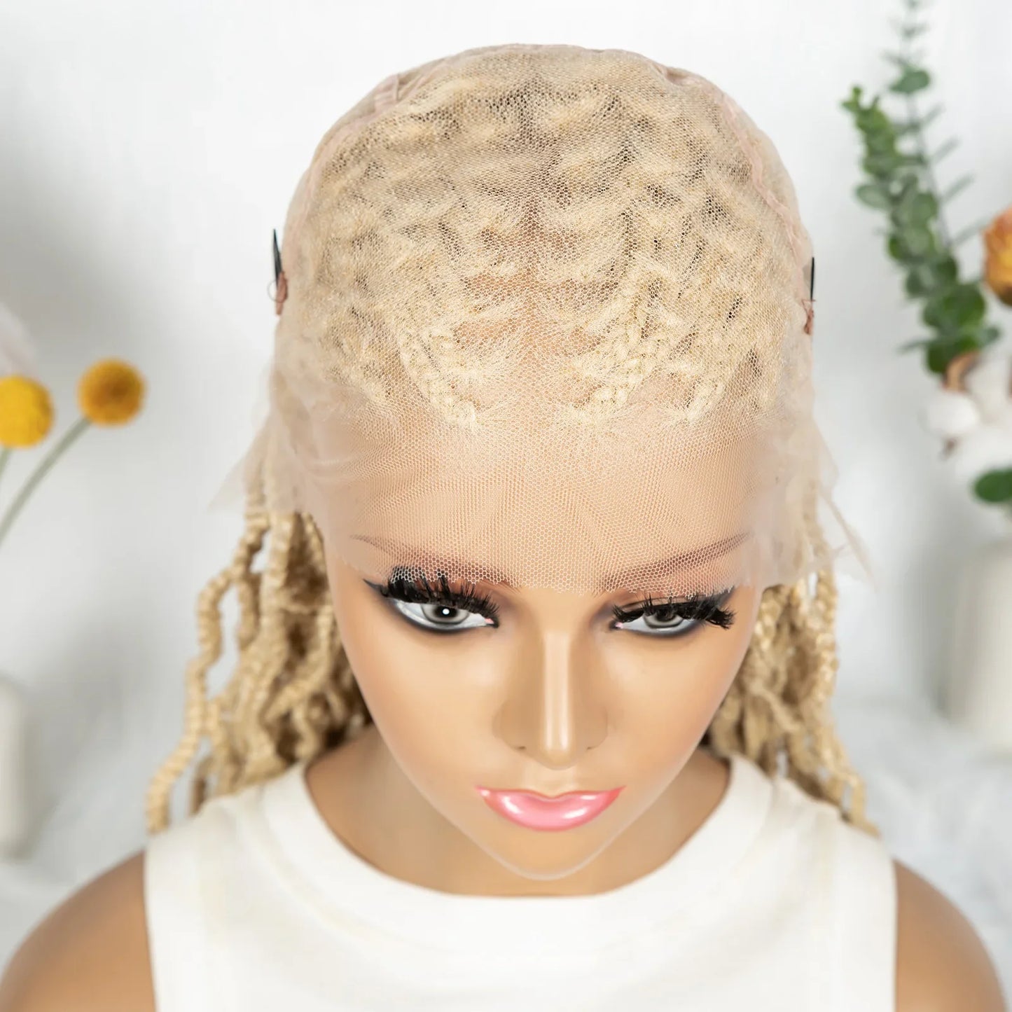 Crochet Box Braids Full Lace Wig with Pre-Plucked Hairline