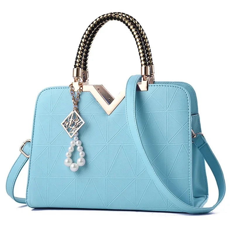 Women's Handbag Patchwork Shoulder Messenger | Office Work PU Leather Female Bag & Ladies Luxury Fashion Elegant Tote