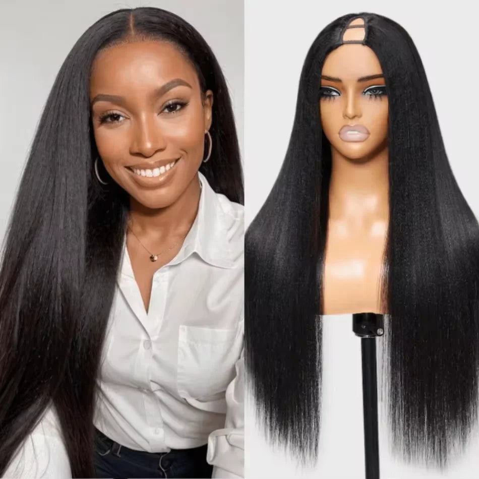 V Part Straight Human Hair Wigs for Women | 200% Density 12-32 Inch Natural Color Remy Human Hair Wig