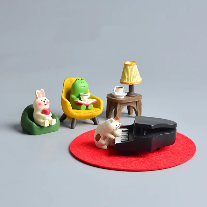 1pc Miniatures Resin Cute Cat Home Handicraft Desktop Ornaments Micro Landscape Scene Decoration Photography Props Figurines