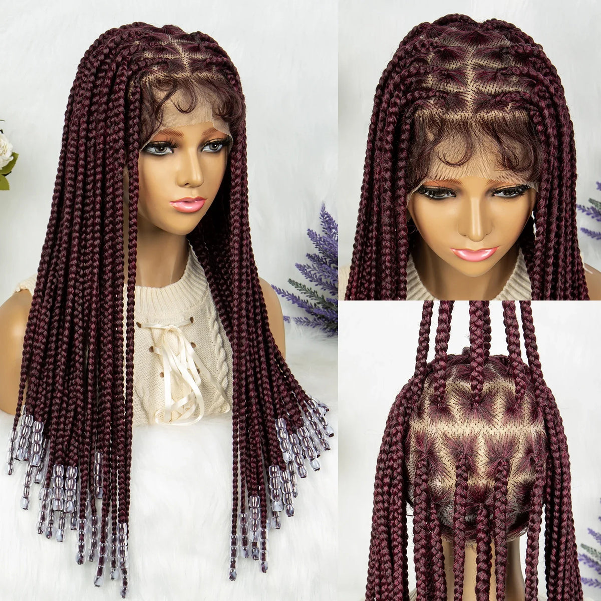Full Lace Knotless Box Braids Wig | Pre-Plucked Baby Hair | Goddess Braids