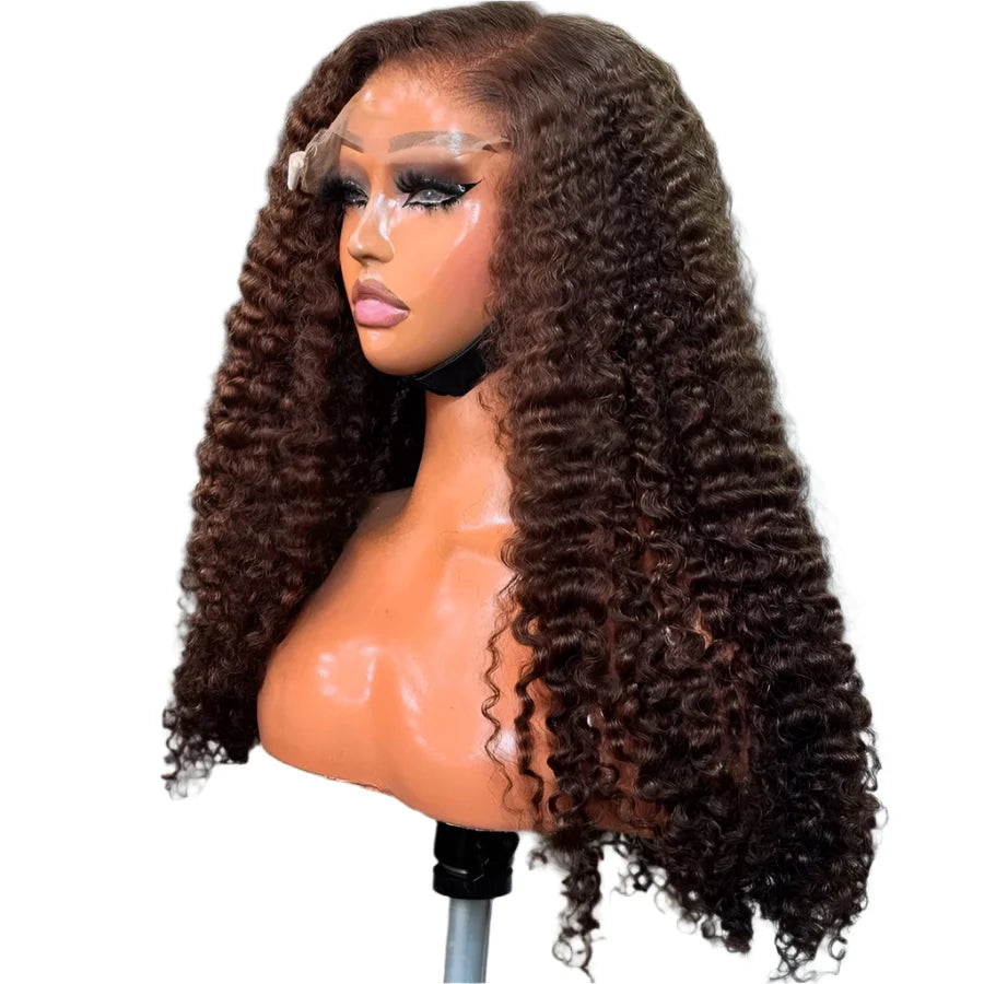 Brown Burmese Curly HD Lace Frontal Wig | Glueless Ready-to-Wear Human Hair