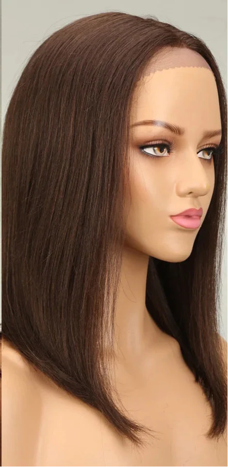 Rebecca Ombre Blonde Brown Straight Bob Wig | T-Part Lace Human Hair