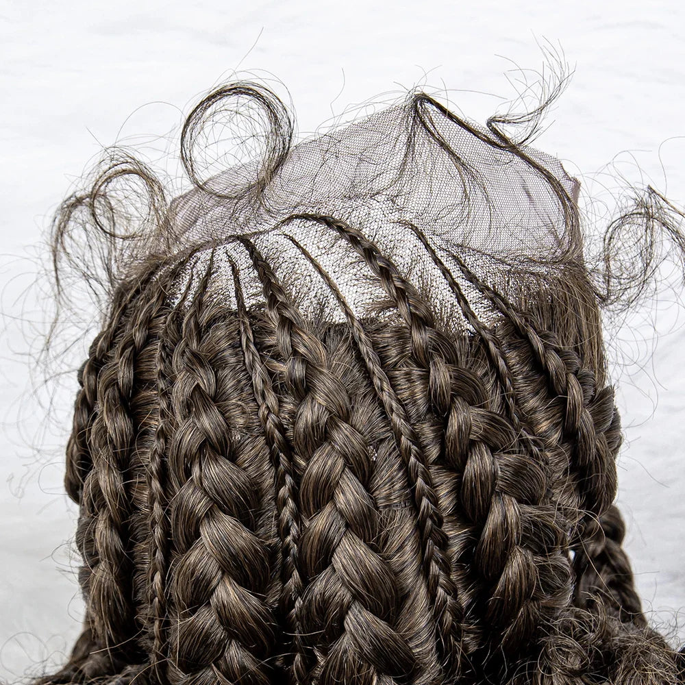 Water Wave Braided Lace Front Wig with Baby Hair | Soft Synthetic African Braids