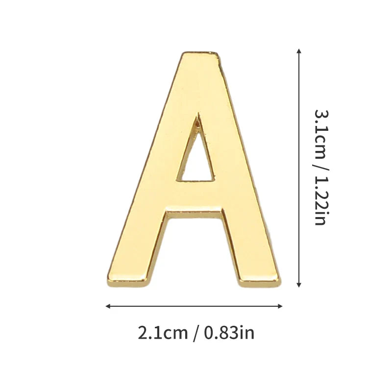 1Pcs Metal Self Adhesive House Number English Alphabet Letters for Apartment Room Door Plate Table Mailbox Number Stickers 3*2cm