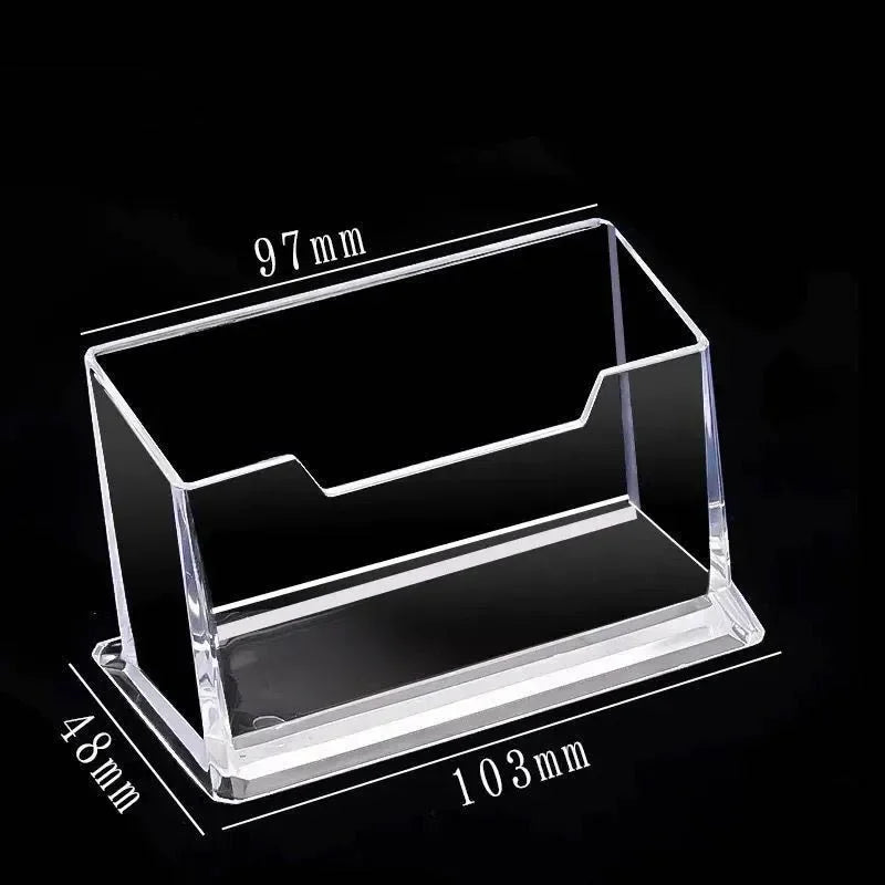 1pc Transparent Desktop Acrylic Shelf Storage Box – Display Stand & Business Card Holder
