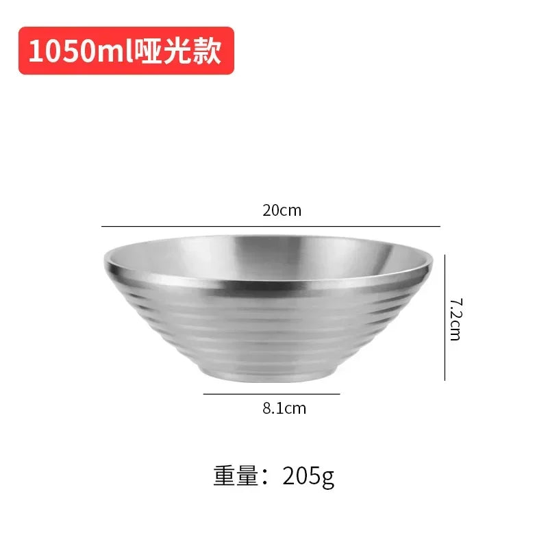 Gold Mixed Noodles, Instant Noodles, 304 Stainless Steel Bowls, Heat Insulation, Japanese Lamian Noodles Bowls.