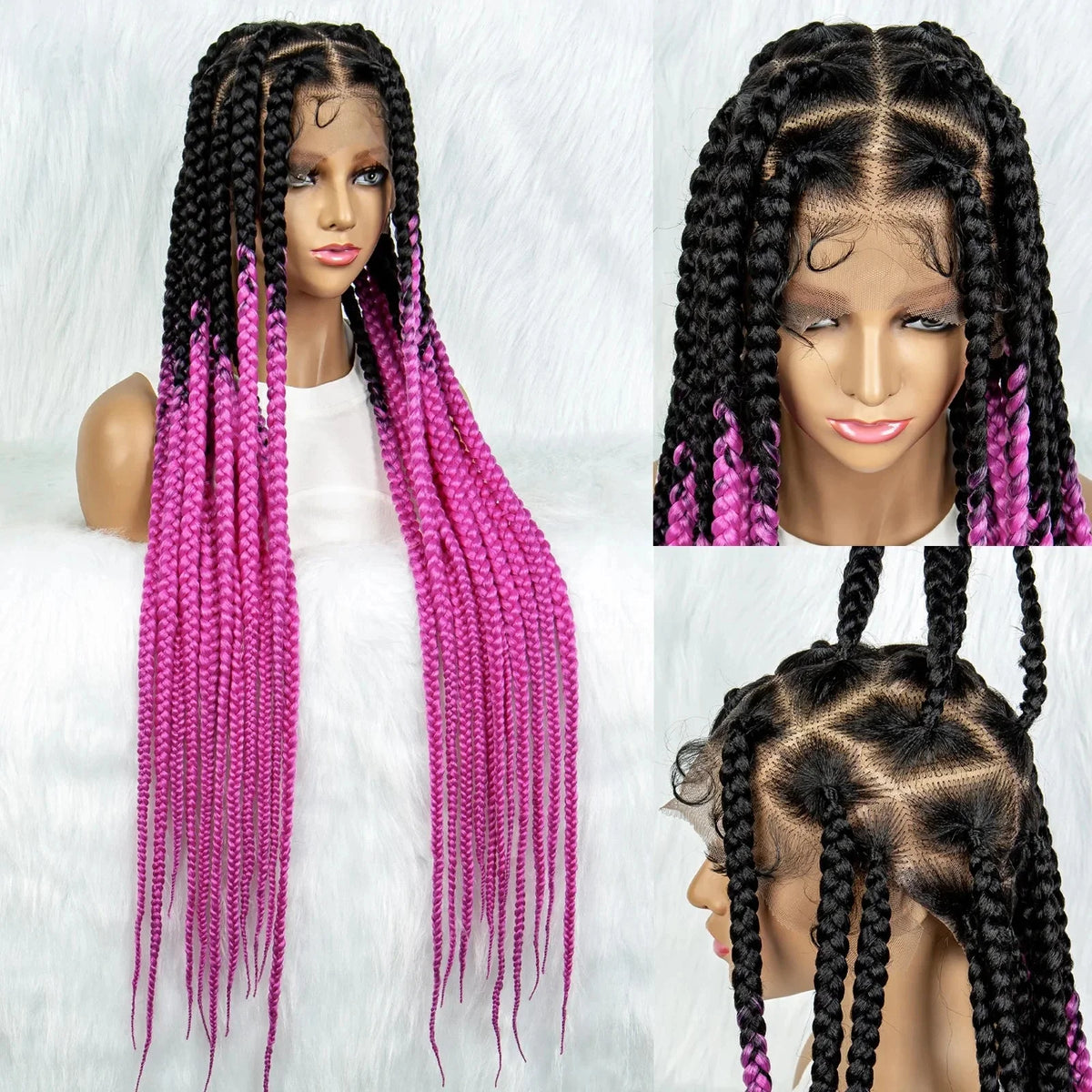 HD Lace Knotless Square Box Braids Wig | Full Lace | Baby Hair | Black Women
