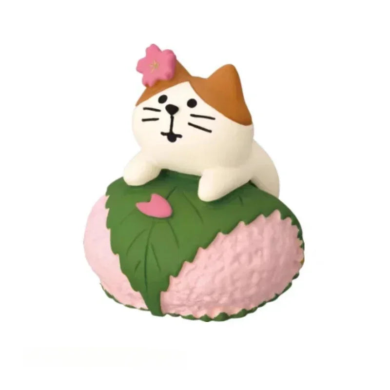 Cute Cat Ornament Admiring Flowers Scene ZAKKA Cherry Blossom INS Trendy Toy DIY Resin Handicraft Ornament