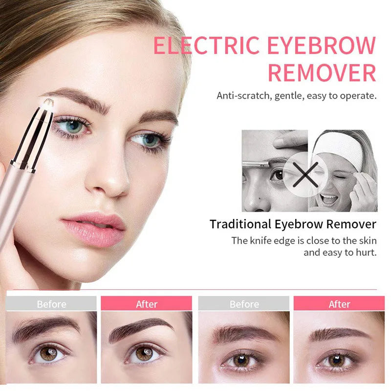 Electric Eyebrow Trimming Tool For Beginners Automatic Electric Eyebrow Trimmer Nose Hair Shaving Brush Scraper