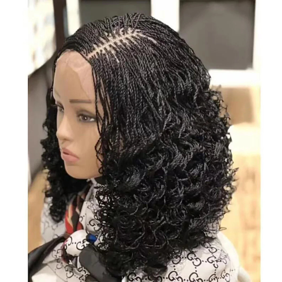 Micro Twist Braided Bob Wig | 5x5 HD Lace | Box Braids | Kanekalon Fiber | Pixie Style | Black Women