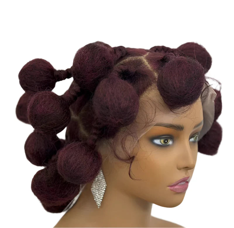 Bun Braided Wig | Full Lace | Baby Hair | Kanekalon Hair | African Braids | Black Women