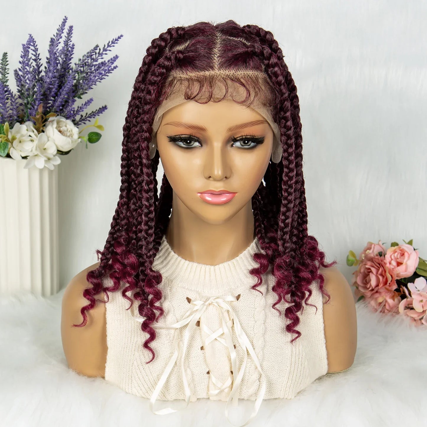 KIMA 14" Square Box Braided HD Full Lace Wig with Baby Hair