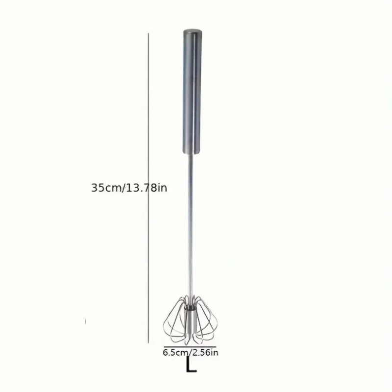 Stainless Steel Egg Beater – Durable Semi-Automatic Mixer for Effortless Egg Cream Whipping – Kitchen Baking Stirring Tool