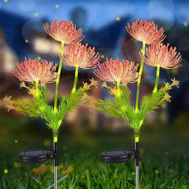 2PC Solar Bian Flower LED Garden Lights,Outdoor Waterproof Lawn Lamp,Landscape Lighting For Yard,Walkway,Path,Party,Christmas