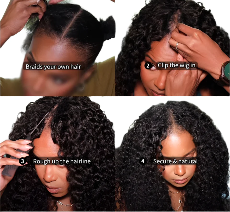 Rebecca 180% Density Deep Curly U-Part Wig | No Leave Out Brazilian Remy Human Hair