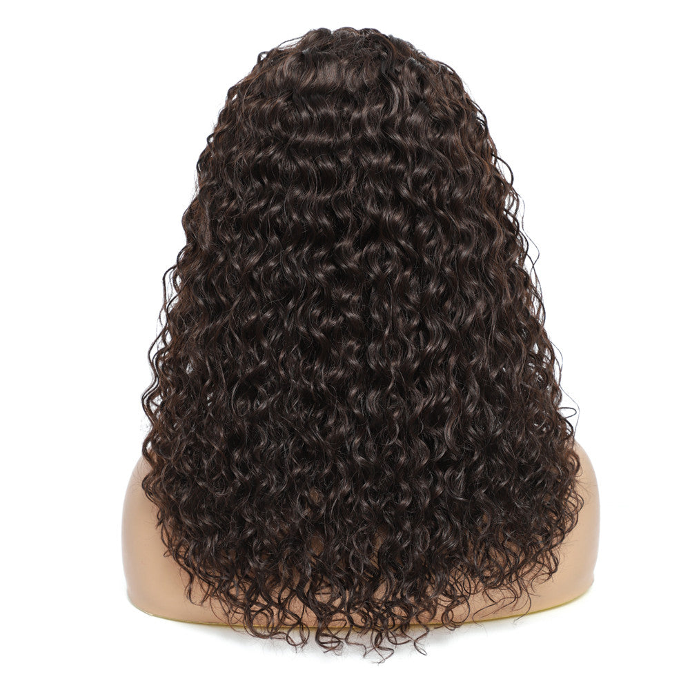 Water Wave Headband Wig | Darker Brown | Synthetic Curly Hair Wig | 20 Inches | Glueless | Full Machine Made Wigs