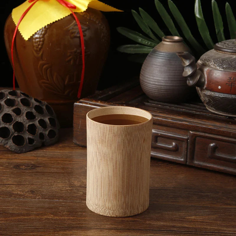 1PCS Japanese Sake Cup Natural Bamboo Teacups Chinese Wooden Water Cup for Tea Wine Coffee Juice Drinking Mug Handmade