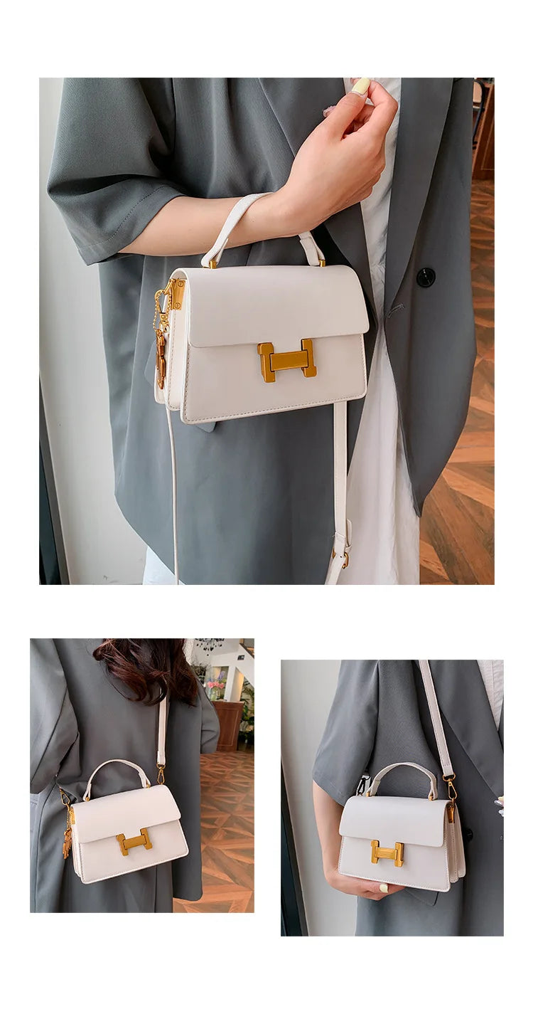 New Fashion Korean Style Small Square Bag | Textured Versatile Shoulder Crossbody Handbag for Women (Solid Color)